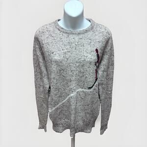 Gary Reed Womens M Beige Speckled Knit Sweater Long Sleeve Skiing Ski Vintage